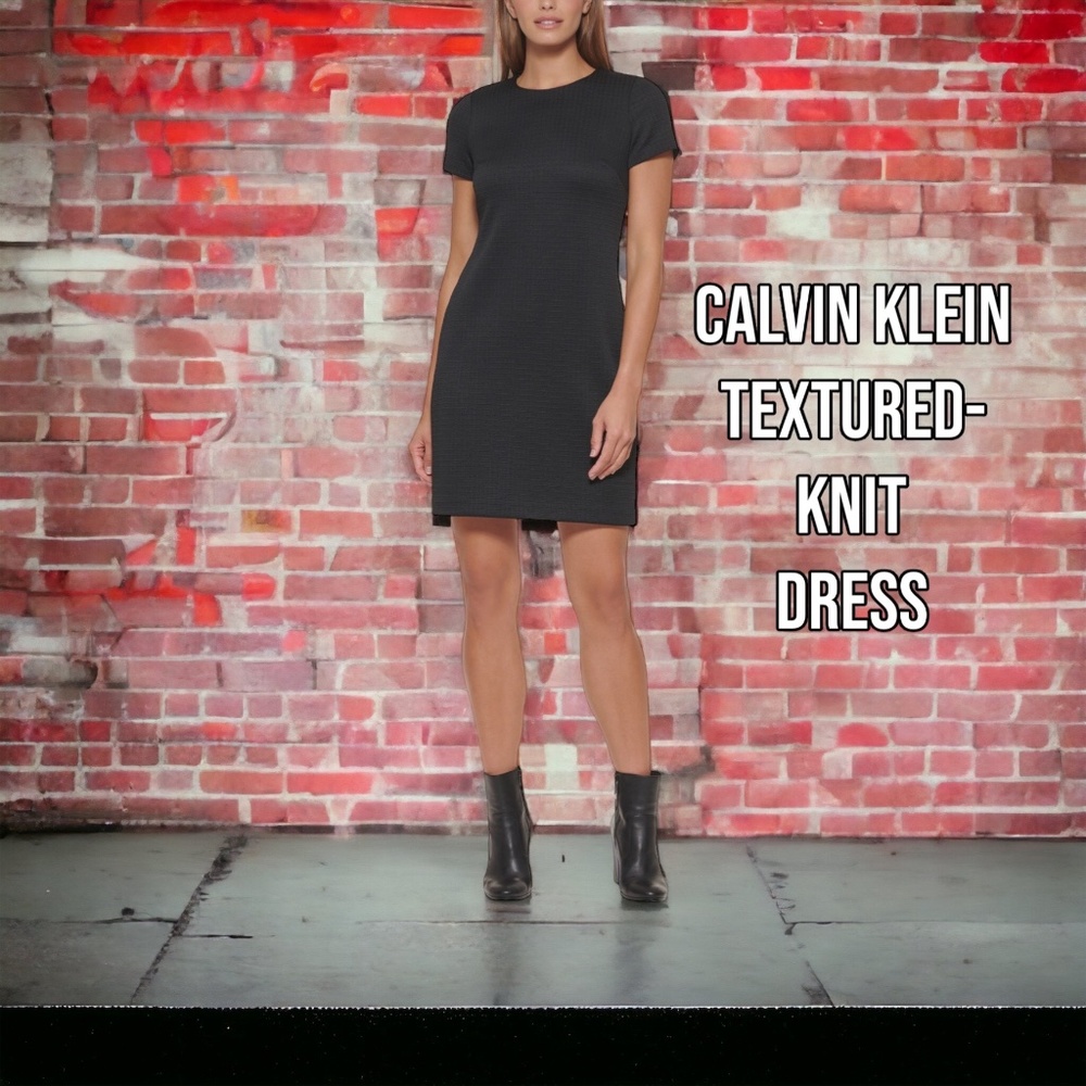 Calvin Klein Textured-Knit Dress